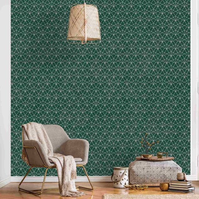 køkken dekorationer Emerald Art Deco Line Pattern