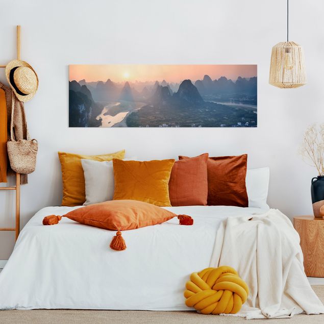 Billeder landskaber Sunrise In Mountainous Landscape