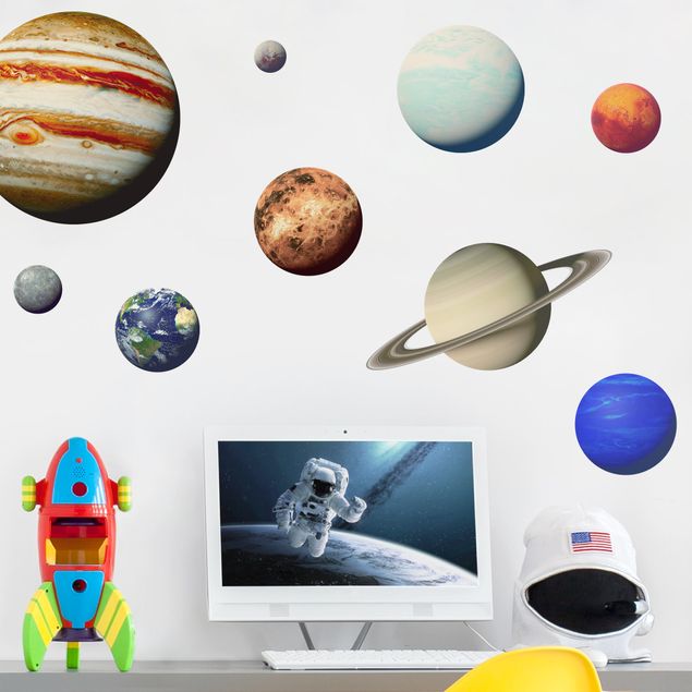 Wallstickers rummet Solar system with planet