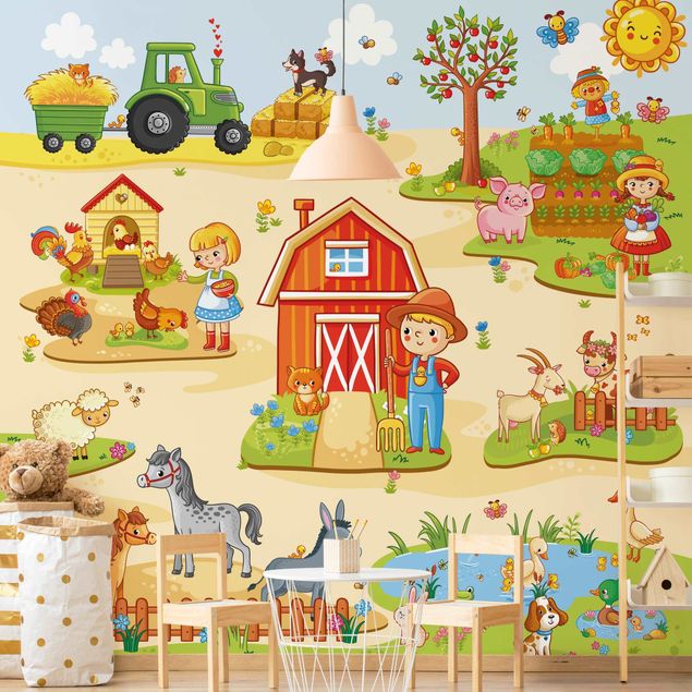 Børneværelse deco Playoom Mat Farm - Farm Work Is Fun