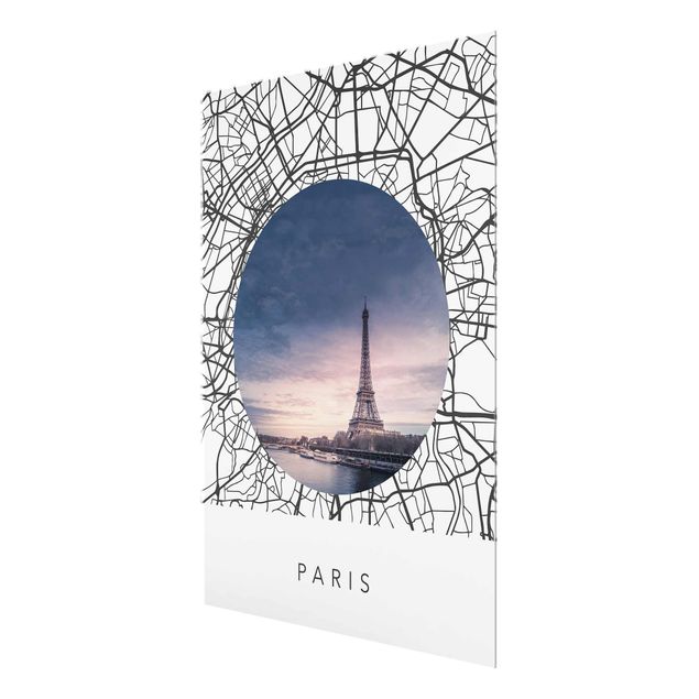 Billeder arkitektur og skyline Map Collage Paris