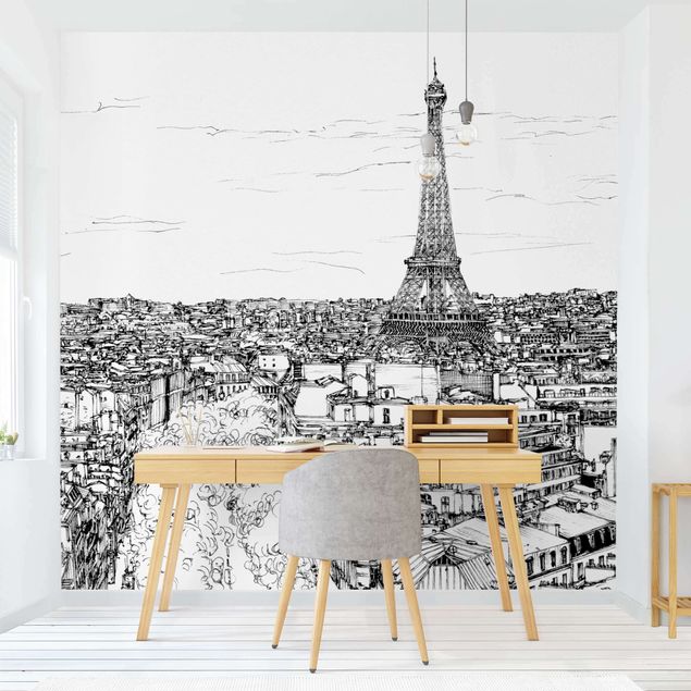 Fototapet arkitektur og skyline City Study - Paris