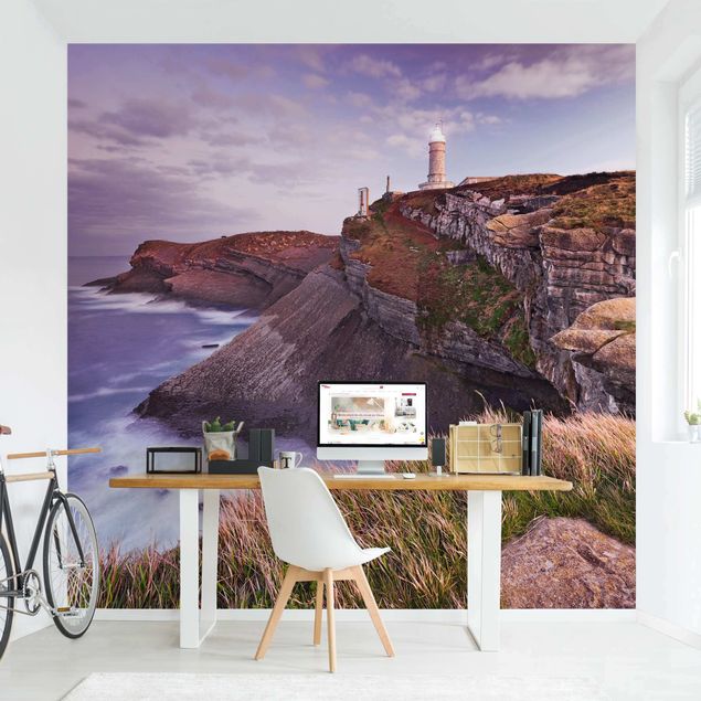 Fototapet fyrtårne Cliffs And Lighthouse