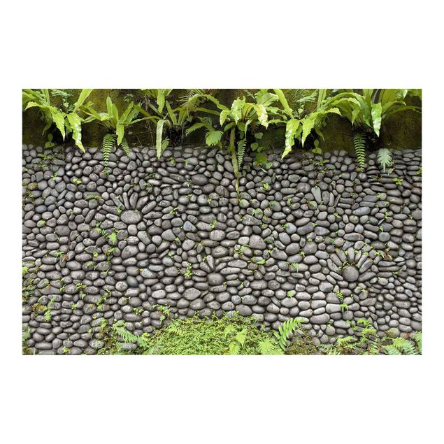 Tapet Stone Wall With Plants
