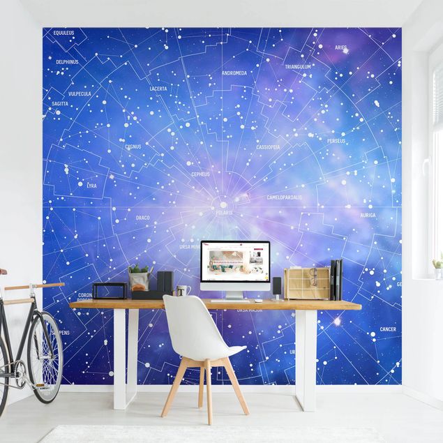 Moderne tapet Stelar Constellation Star Chart