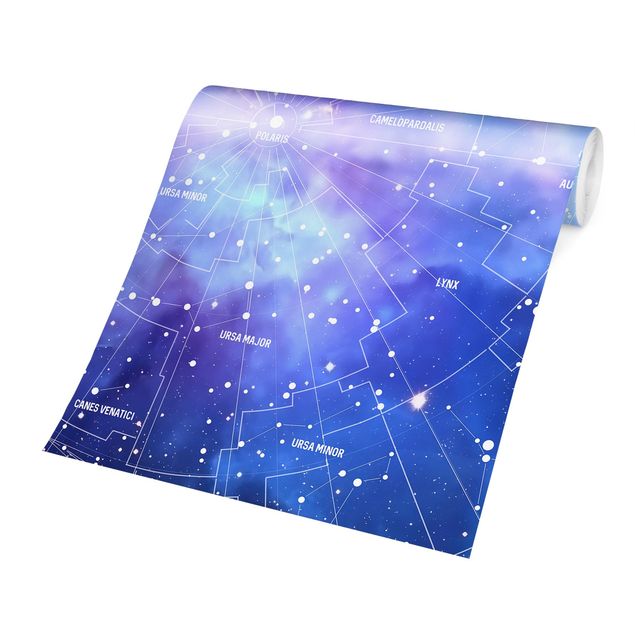 Fototapet verdenskort Stelar Constellation Star Chart