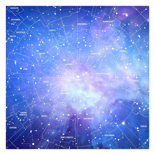 Fototapet blå Stelar Constellation Star Chart