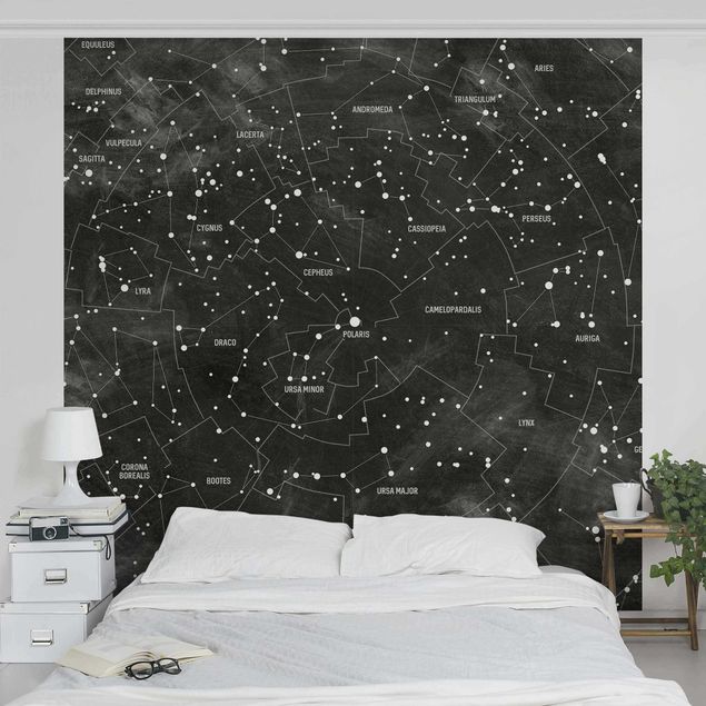 Tapet moderne Map Of Constellations Blackboard Look