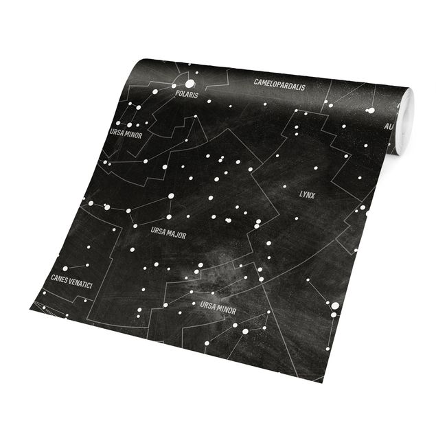 Sort hvid tapet Map Of Constellations Blackboard Look