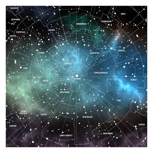 Fototapet sort Stellar Constellation Map Galactic Nebula