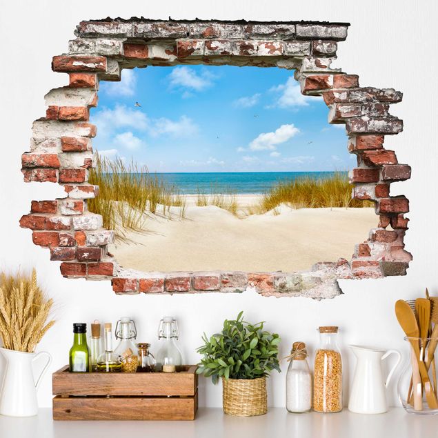 Wallstickers 3D Beach On The North Sea