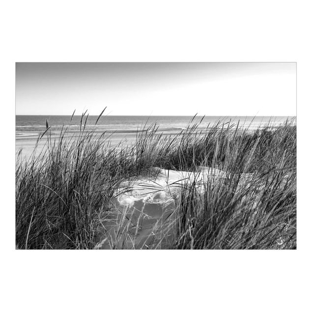 Fototapet landskaber Beach Dune At The Sea Black And White