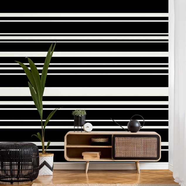 Tapet strimler Stripes On Black Backdrop