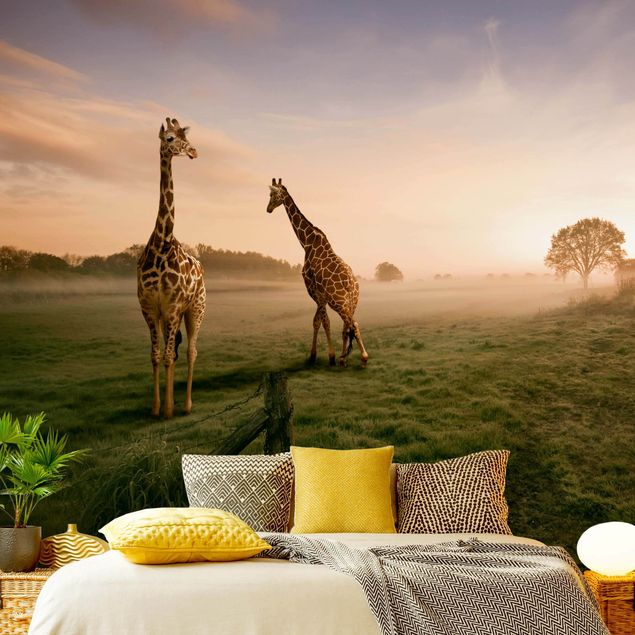 Fototapet arkitektur og skyline Surreal Giraffes