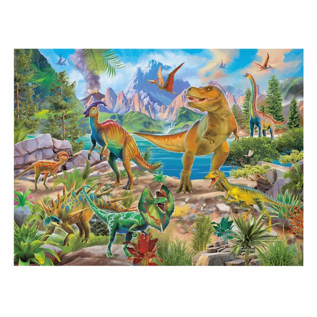Billeder farvet T-Rex And Parasaurolophus