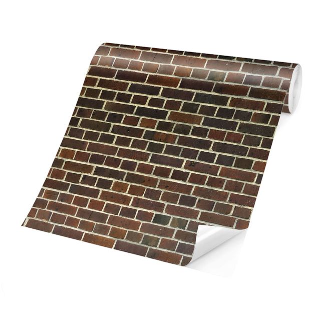 Tapet med mønster Brick Wall Reddish Brown