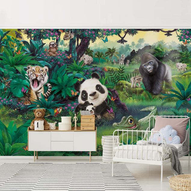 Tapet moderne Animal Club International - Jungle With Animals