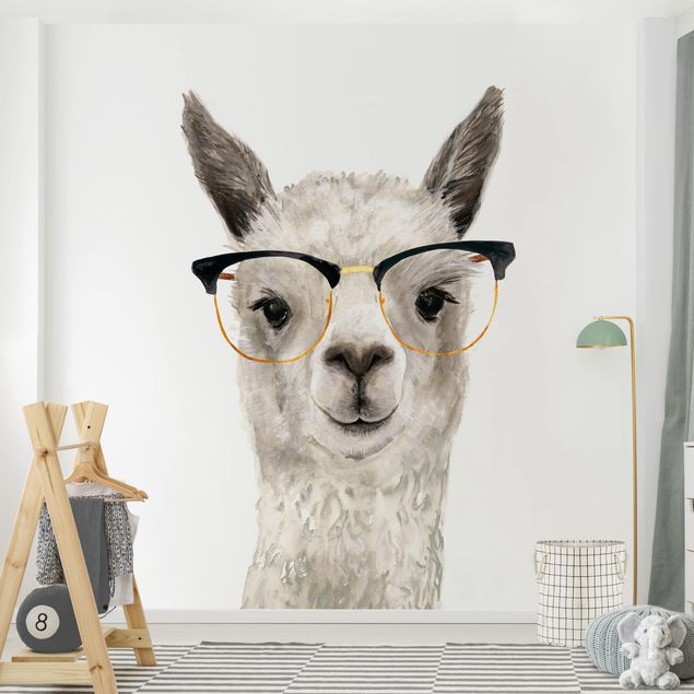 Tapet med dyr Hip Lama With Glasses I