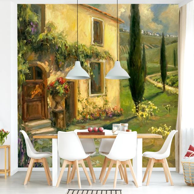 Moderne tapet Italian Countryside - Cypress