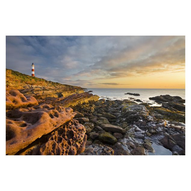 Fototapet landskaber Tarbat Ness Ocean & Lighthouse At Sunset