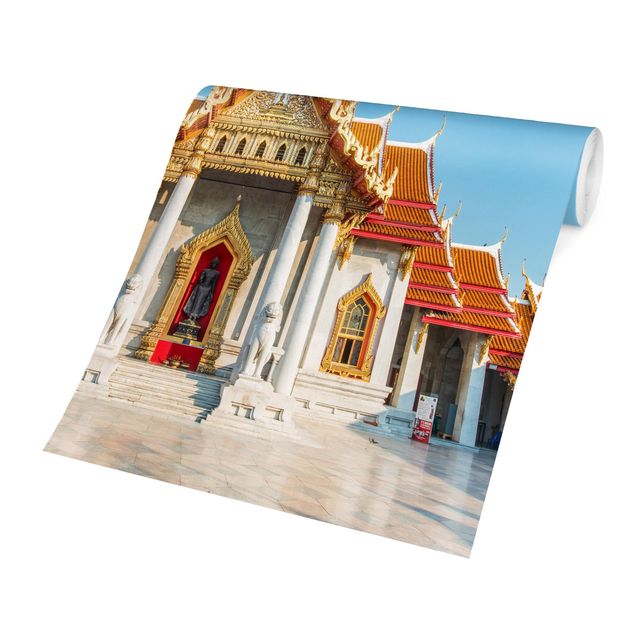 Fototapet blå Temple In Bangkok