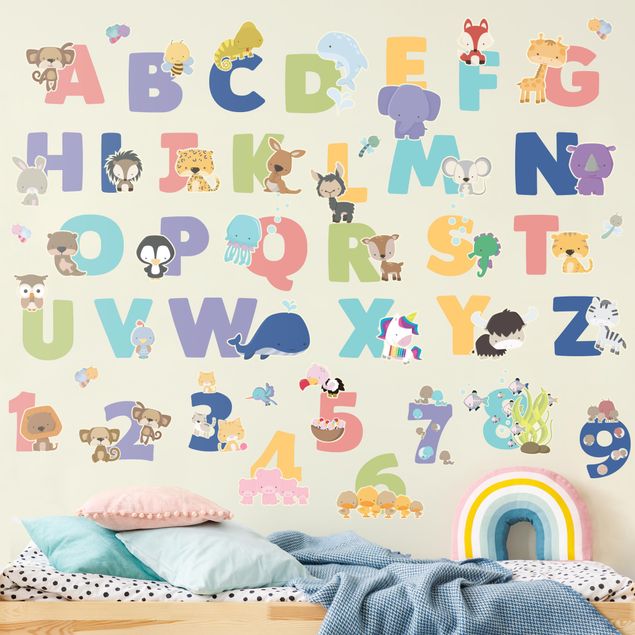 Wallstickers breve Animal alphabet set