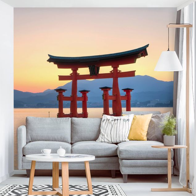 Fototapet arkitektur og skyline Torii At Itsukushima