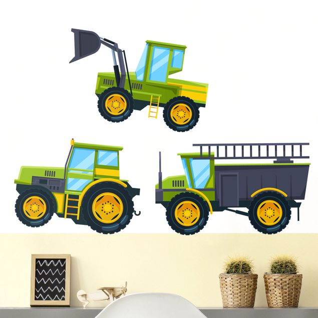 Wallstickers biler Tractor and Co