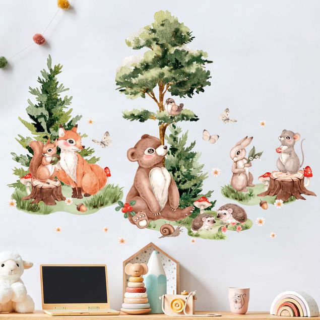 Wallstickers sommerfugle Gathering Of Forest Animals