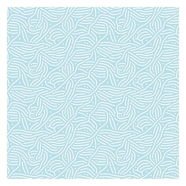 Tapet Playful Pattern With Lines And Dots In Light Blue