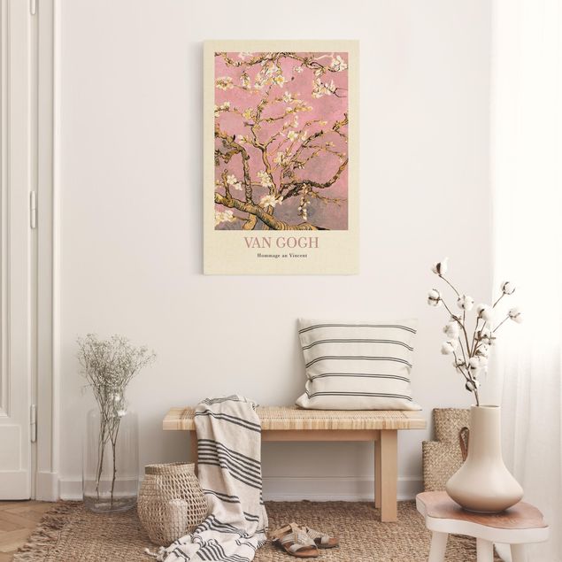 Kunst stilarter post impressionisme Vincent van Gogh - Almond Blossom In Pink - Museum Edition