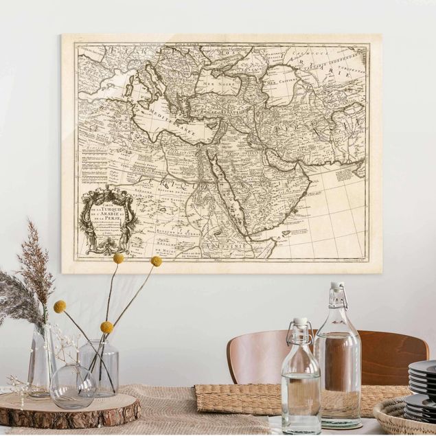 køkken dekorationer Vintage Map The Middle East
