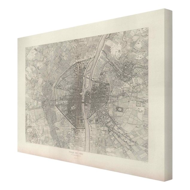Billeder verdenskort Vintage Map Paris