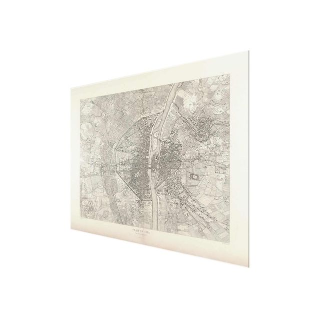 Billeder kunsttryk Vintage Map Paris