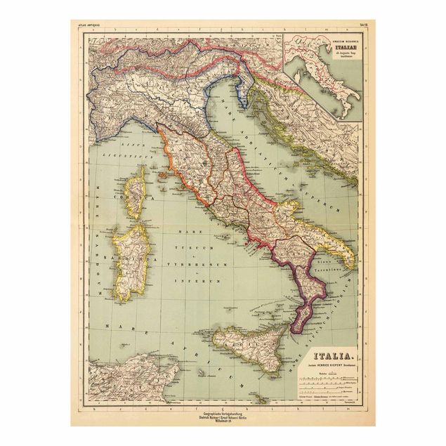 Billeder farvet Vintage Map Italy