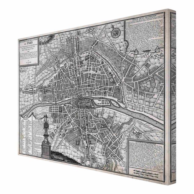 Billeder verdenskort Vintage Map City Of Paris Around 1600