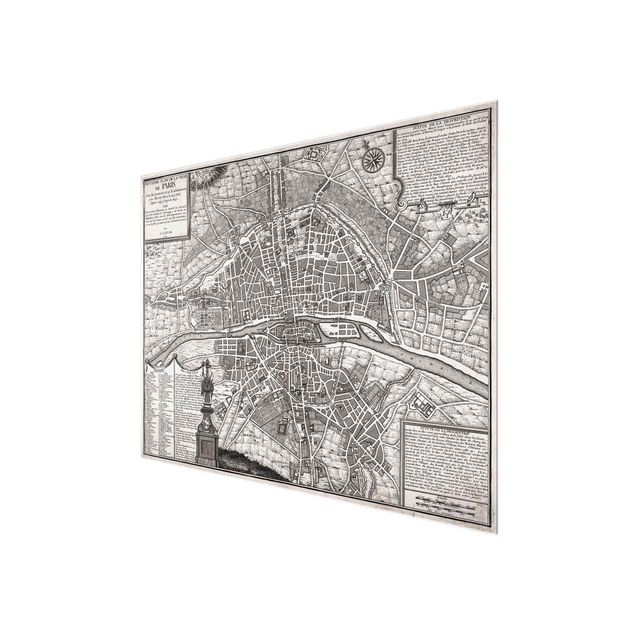 Billeder kunsttryk Vintage Map City Of Paris Around 1600