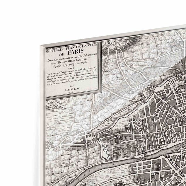Billeder grå Vintage Map City Of Paris Around 1600