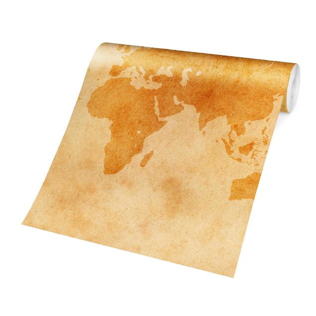 Tapet orange Vintage World Map
