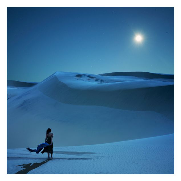 Fototapet landskaber Full Moon Over The Desert