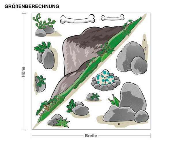 Wallstickers dinosaurier Dino Landscape Stones & Rocks