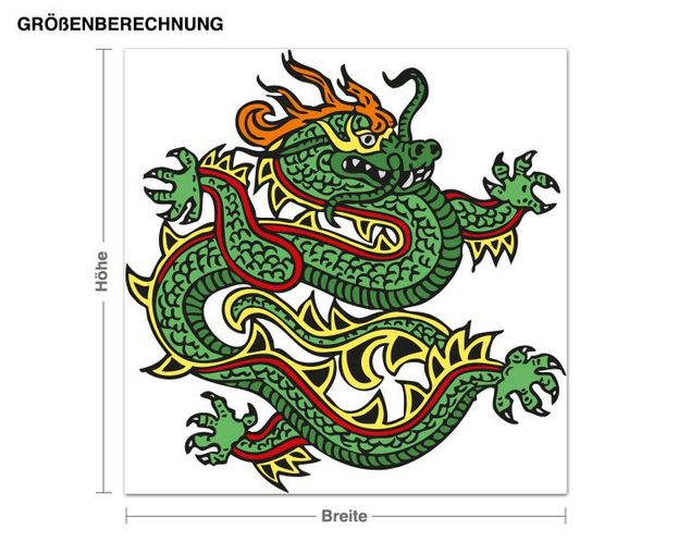 Wallstickers drager Chinese Dragon