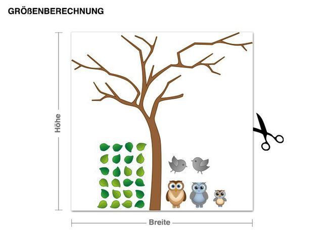 Wallstickers skovens dyr Noble Owl On Tree