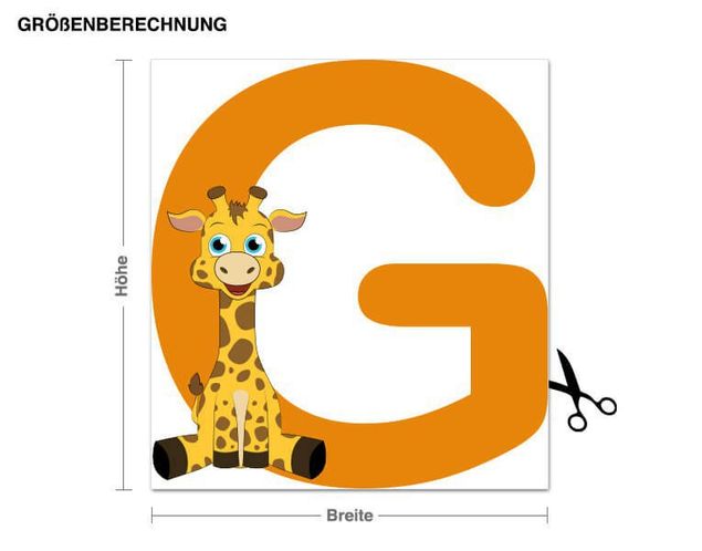 Wallstickers breve Kid's ABC - Giraffe