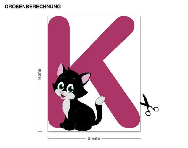 Wallstickers katte Kid's ABC - Kitten