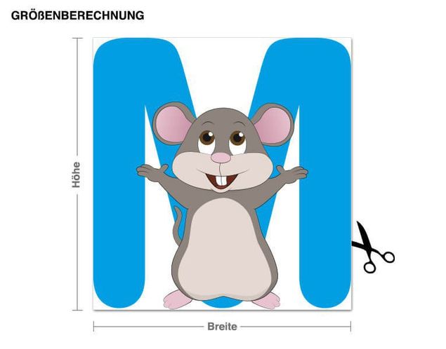Wallstickers breve Kid's ABC - Mouse
