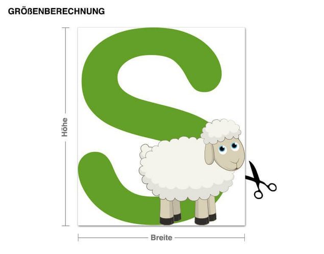 Wallstickers breve Kid's ABC - Sheep