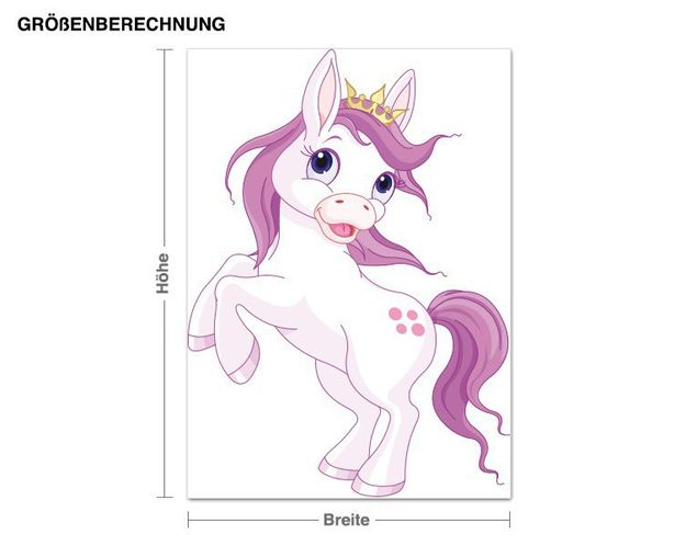 Wallstickers heste Pony with Crown