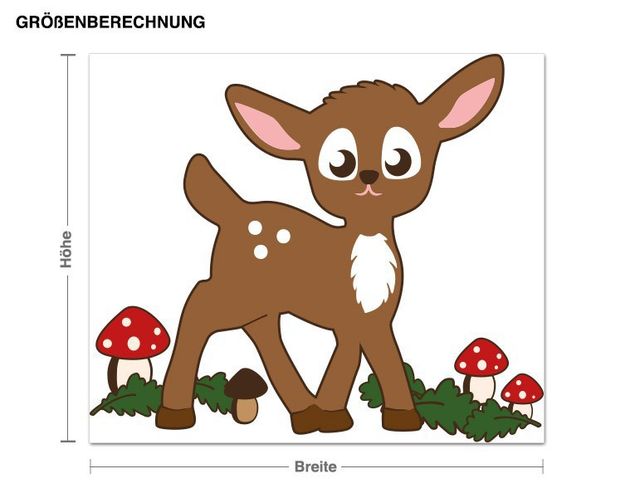 Wallstickers skovens dyr Fawn In The Forest