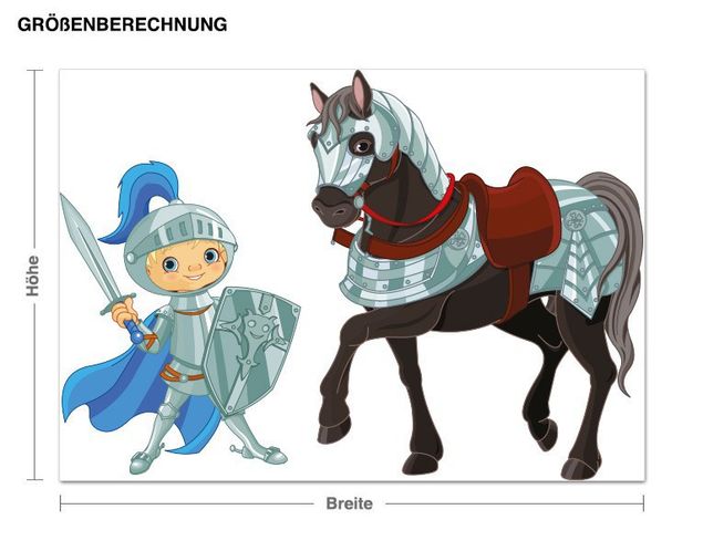 Wallstickers heste Knight with his Horse